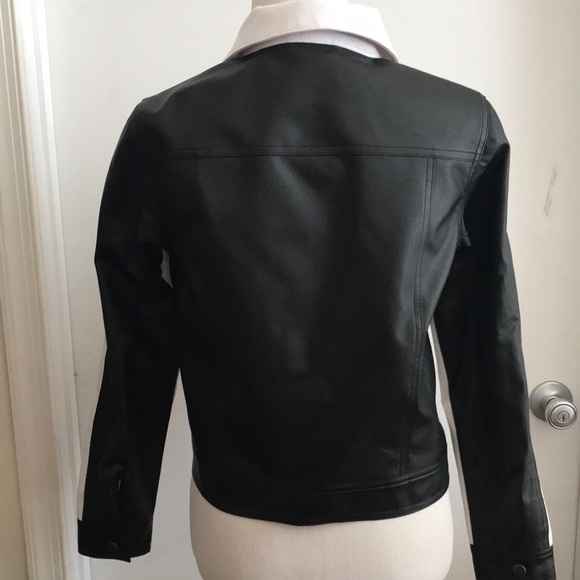 Two Tone Denim Faux Leather Jacket - Picture 3 of 4